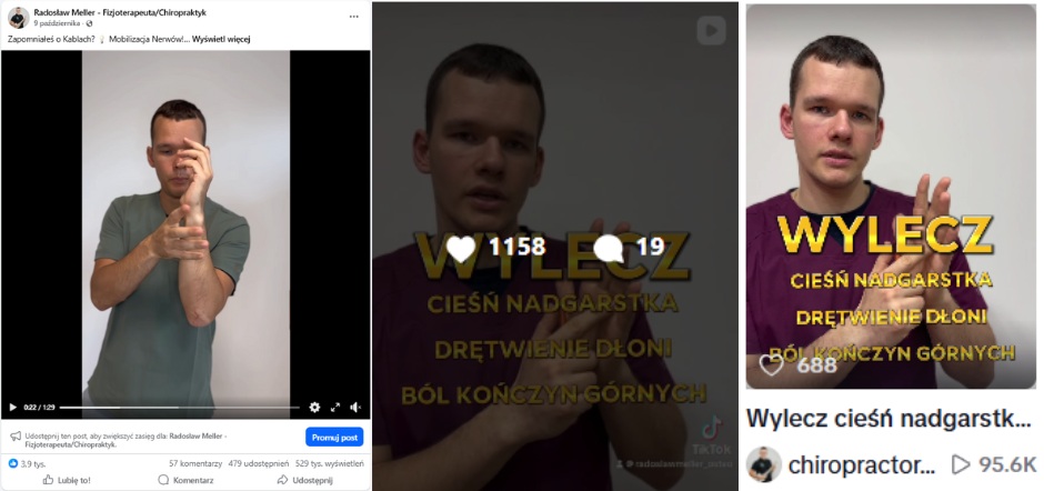 Przykładowe posty na wielu kanałach