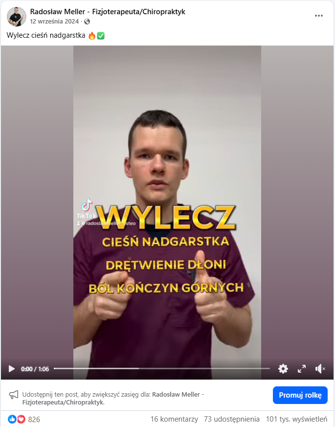 Ten sam post, różne publikacje